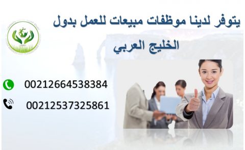 يوجد مندوبات مبيعات من الجنسية المغربية جاهزات للعمل بدول الخليج