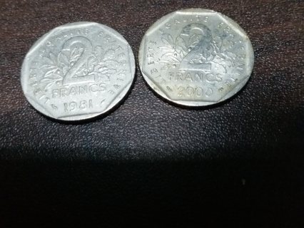 قطع نقدية فرنسية قديمة في حالة جيدة 4