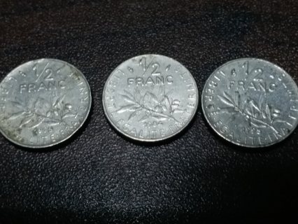 قطع نقدية فرنسية قديمة في حالة جيدة 5
