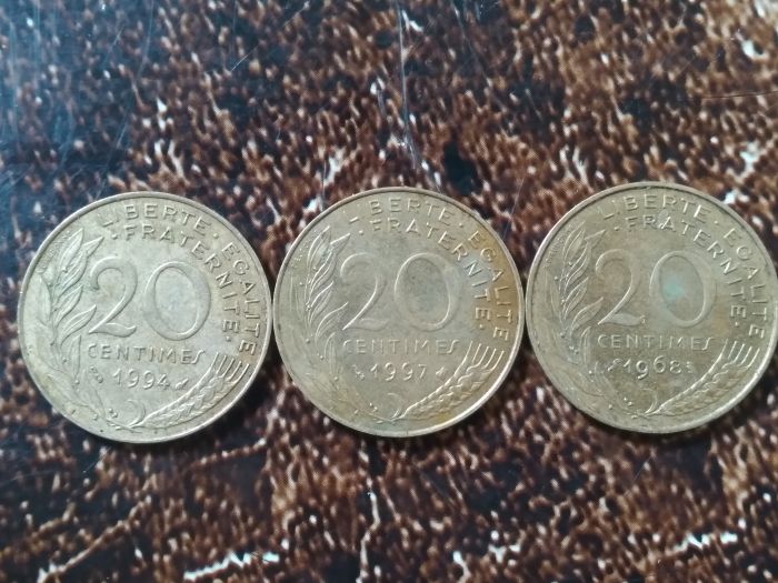 تلات قطع نقدية 20 سنت فرنسا 2