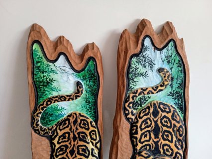 لوحتان  اصليتان مختومتان على خشب الزان للفنانة البرازيلية سيكويرا 6