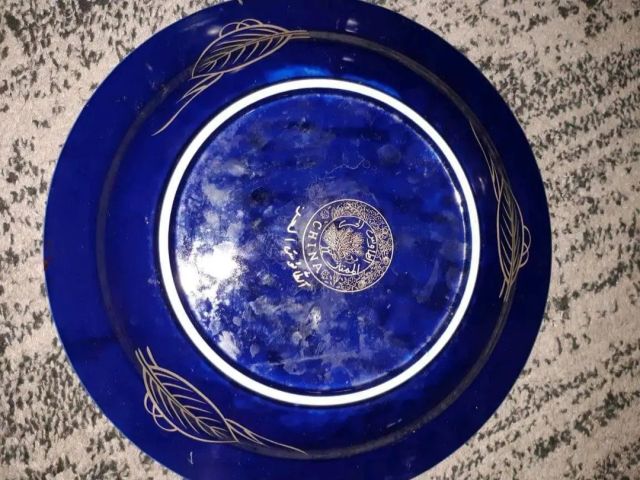  طبسيل الطاووس الأزرق الملكي – زخرفة فنية يدوية راقية 2