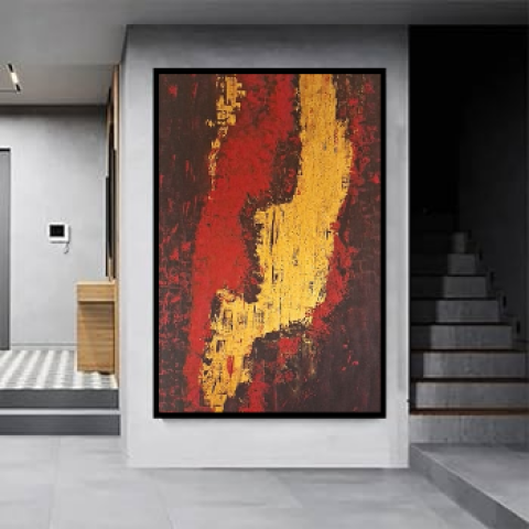 Original Abstract Painting – Shqouq Al-Rouh (Cracks of the Soul) 