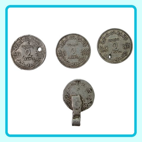 مجموعة رائعة من العملات المغربية القديمة 2 فرنك