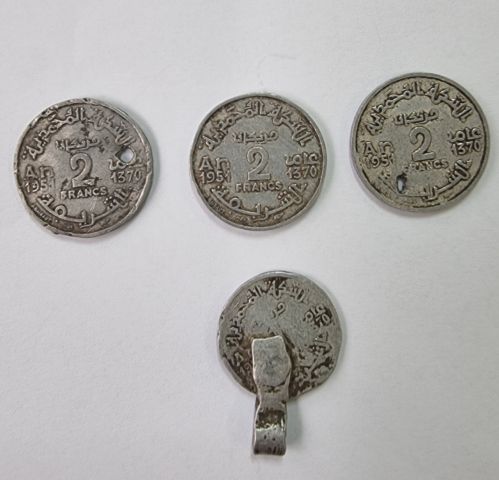 مجموعة رائعة من العملات المغربية القديمة 2 فرنك 2