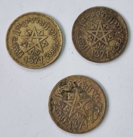 مجموعة رائعة من العملات المغربية القديمة 20 فرنك  3