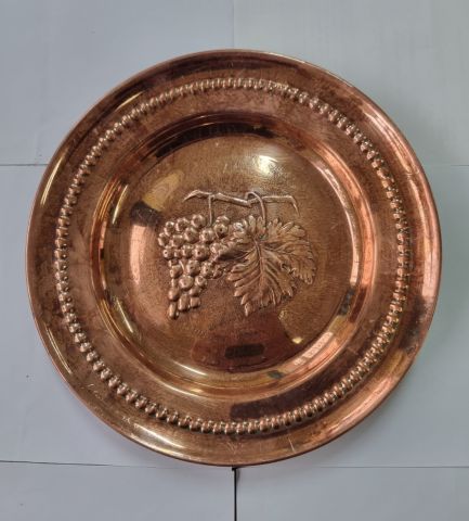 صينية نحاسية مغربية قديمة جدا مصنوعة من النحاس الأحمر  3