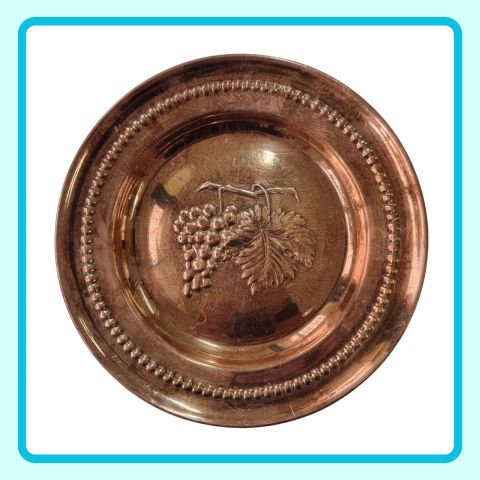 صينية نحاسية مغربية قديمة جدا مصنوعة من النحاس الأحمر 