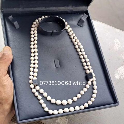 عرض مميز! طقم عقدين (2) من الكورال الطبيعي 100%، بقفل فضة 925 2