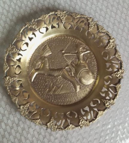 صحن  فرعوني و داودي نحاسي قديم نقش يدوي في غاية الروعة