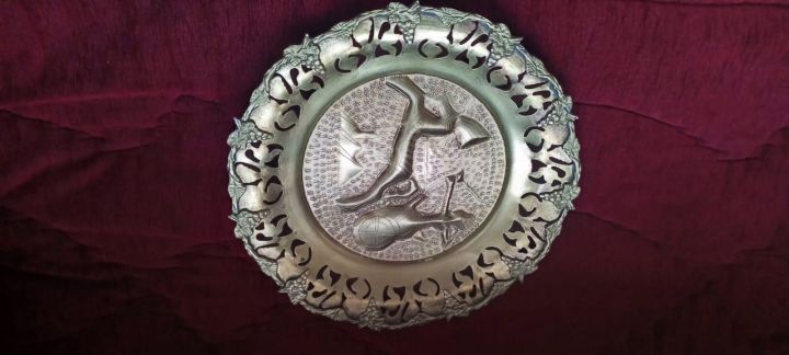 صحن  فرعوني و داودي نحاسي قديم نقش يدوي في غاية الروعة 8