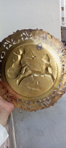 صحن  فرعوني و داودي نحاسي قديم نقش يدوي في غاية الروعة 9