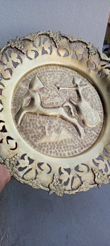 صحن  فرعوني و داودي نحاسي قديم نقش يدوي في غاية الروعة 10