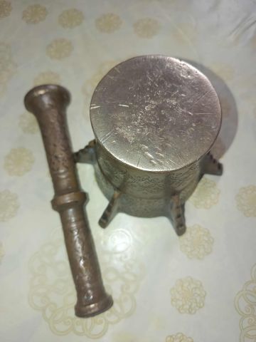 مهراز نحاس أصلي عمره تقريباً 90 سنة، قطعة تراثية نادرة ✅ حالة جيد