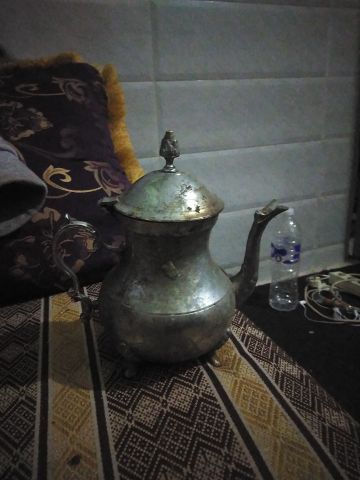 براد شاي مانشستر انجليزي قديم نحاس مطلي بالفضة