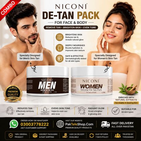 Niconi Women Enzyme De-Tan Pack For Face Body-(60g)
