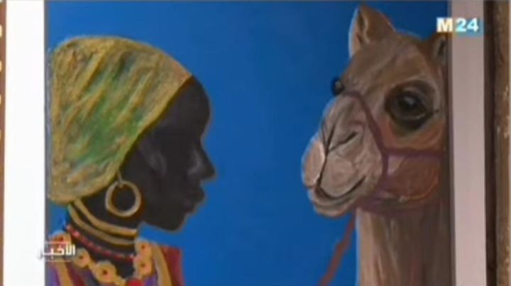 لوحة فنية اصلية بعنوان" سأحكي لناقتي"